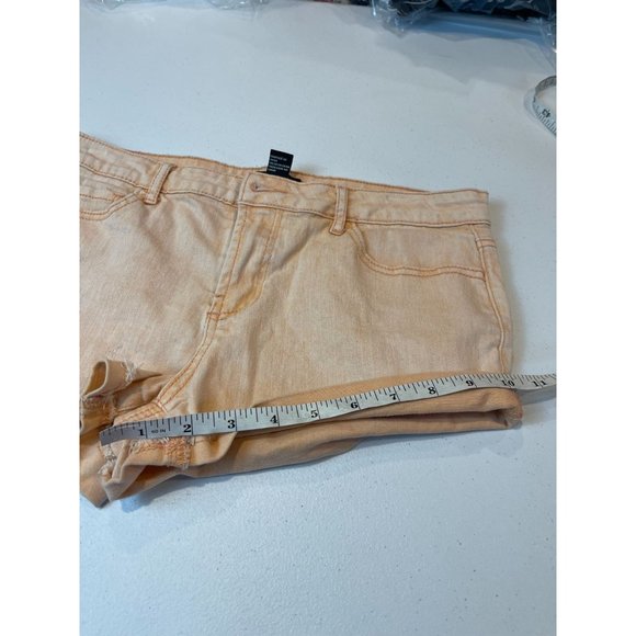 Forever 21 Womens Denim Jeans Shorts Roll Cuffed Hem Mid Rise Stretch Pink SZ 29 - Picture 6 of 9